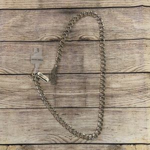 NWT New York & Co. silver chain tassel belt S/M